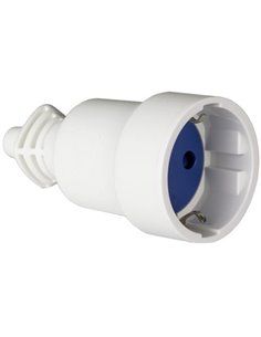 Base móvil 2P+T, 16A 250V PVC sujetacables abatible para fácil embornamiento blanco