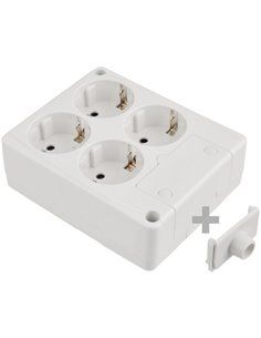 Base bipolar 4 tomadas laterais TT 16A sem halogênio branco
