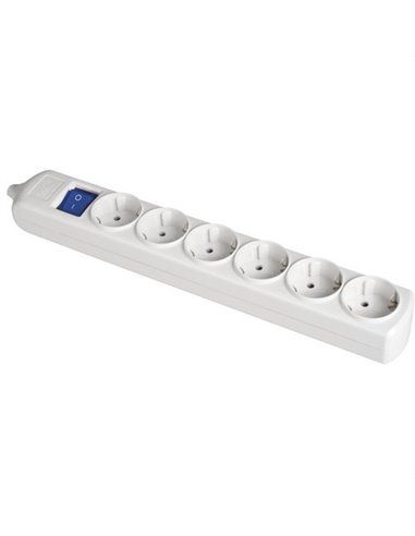 Base 6 tomadas bipolares 16A 250V brancas com...