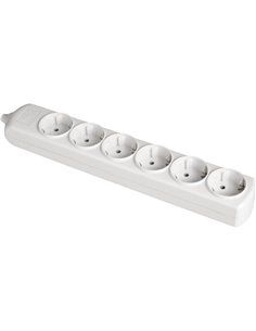 BASE 6 TOMAS BIP.16A 250V BL.C/OBT.