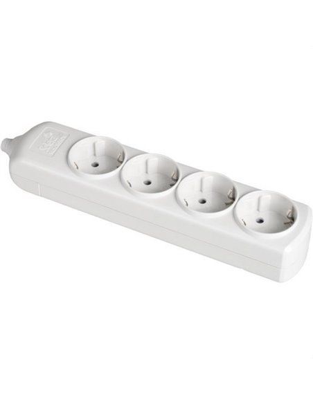 Base 4 tomadas bipolares 16A 250V brancas com obturador