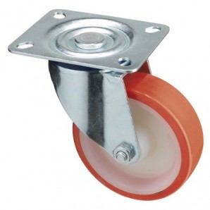 Rueda Industrial Poliuretano Placa 125 mm.