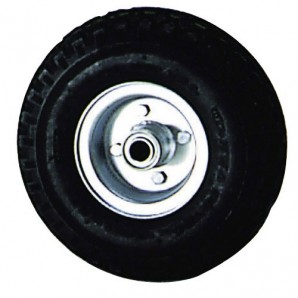 Roda pneumática para carrinho de mão com aro galvanizado de 20 mm.