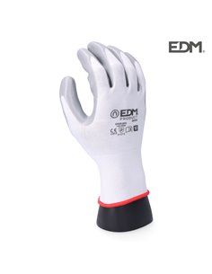 Guante de bricolaje poliéster recubierto de nitrilo talla 9 edm