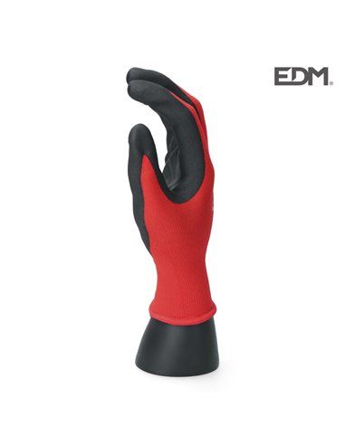 Guante construcción   poliéster recubierto de látex talla 7 edm