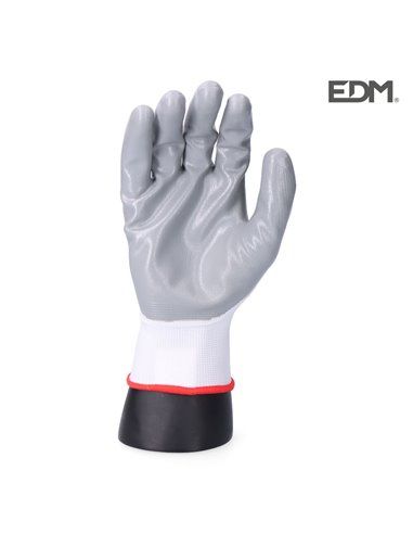 GUANTE DE BRICOLAJE POLIÉSTER RECUBIERTO DE NITRILO TALLA 9 EDM