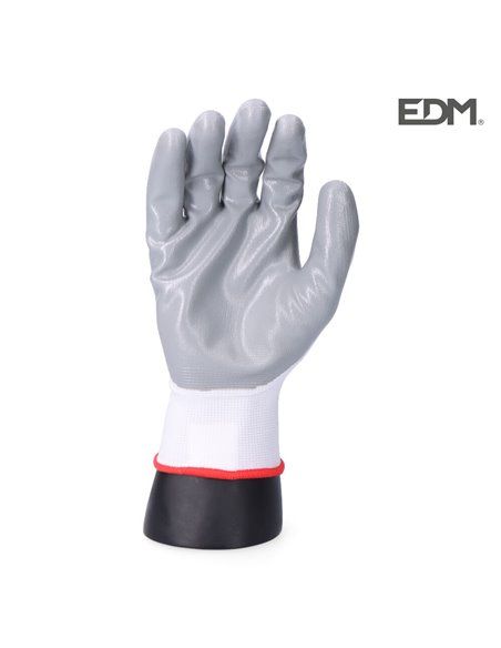 Luva de poliéster revestida com nitrilo DIY tamanho 9 EDM