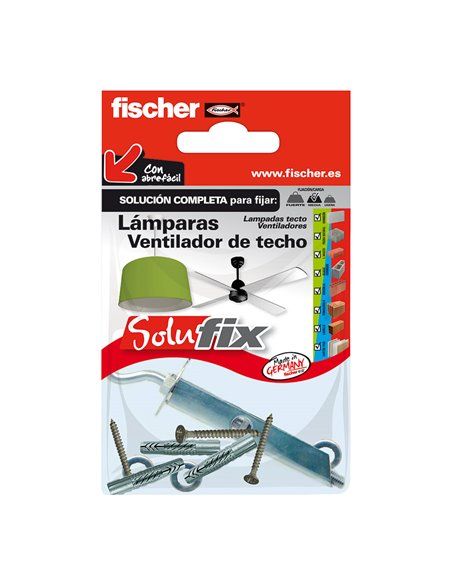 Solufix lámparas vent techo fischer kit con tornilleria enfocada al montaje de lamparas y ventiladores de techo