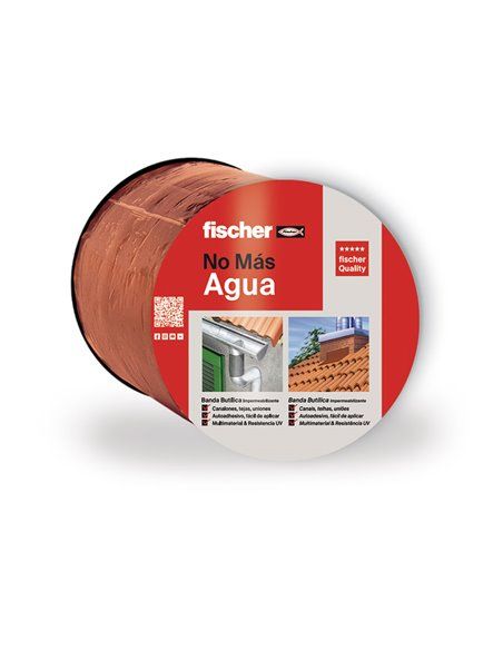 Banda butilica 10cm x 10m terracota fischer cinta de goma de butilo impermeable autoadhesiva 10x10cm para tejado, reparar canalo