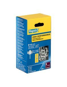 Caja 500 remaches ø4x12mm - alto rendimiento 5001434 rapid. estos remaches de aluminio de alta calidad son perfectos para fijar 