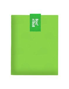 Boc'n'roll porta bocadillos reutilizable essential green. ajustable, plegable y lavable. dimensiones cerrado: 11x15cn, abierto 5