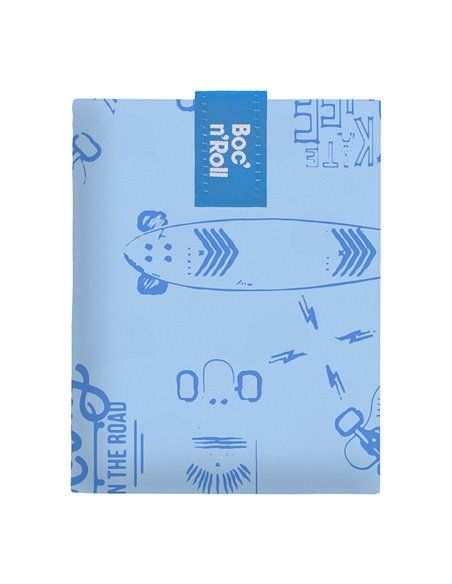 Boc'n roll porta bocadillos essential paint skate 11x15cm. ajustable, plegable y lavable. dimensiones cerrado: 11x15cm, abierto 