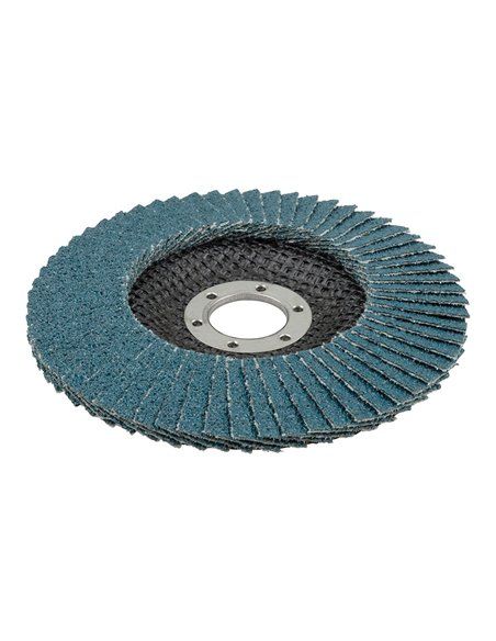 Disco de láminas abrasivo para el rectificado basto de superficies metálicas diámetro de trabajo: 115mm alojamiento del agujero: