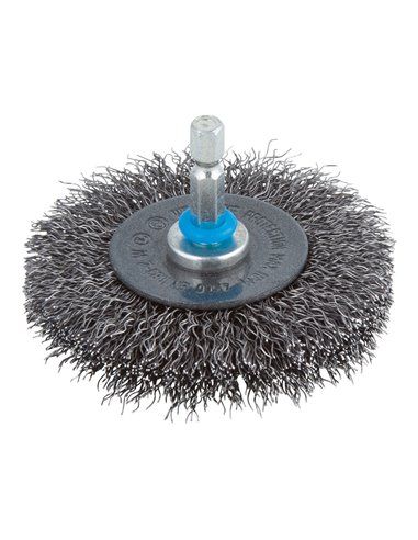 Cepillo de disco de alambre de acero  diámetro de trabajo: 75mm altura de guarnición: 10mm longitud del alambre: 15mm versión de