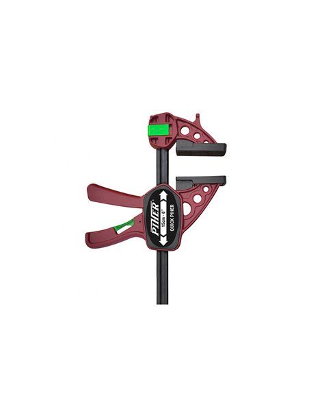 Sargento quick piher 30cm extra ref. 52630. presión máxima:150kg. cabezales de nylon y fibra de vidrio. barra de acero al carbon