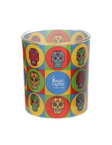 Luzes mágicas do crânio de vidro da vela 7.5x8.4cm do pop art