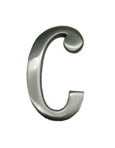 Letra c niquel mate 10cm fijación invisible edm. incluye fijación. ideal para: casas, puertas, portales, rellanos, etc.