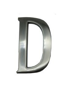 Letra D Matte Nickel 10cm Fixação Invisível EDM