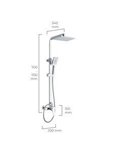 BARRA BAÑO, MONOMANDO,ROCIADOR, FLEXO Y MANGO MOD. ALTEA EDM 2