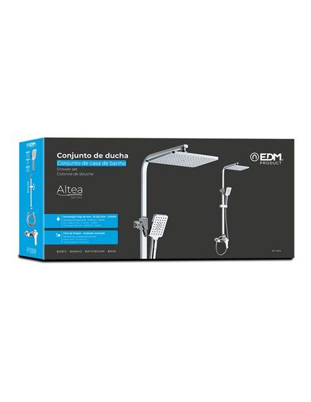 BARRA BAÑO, MONOMANDO,ROCIADOR, FLEXO Y MANGO MOD. ALTEA EDM