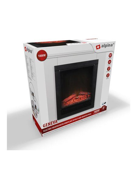 Estufa chimenea led y repisa geneva 70x22x71cm 1800w