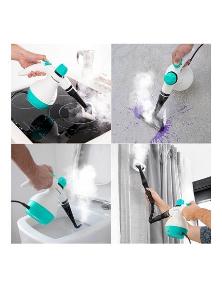 VAPORETA DE MANO MULTIUSOS CON ACCESORIOS 9 EN 1 STEANY  0,35l 3 BAR 1000WV0103132 INNOVAGOODS