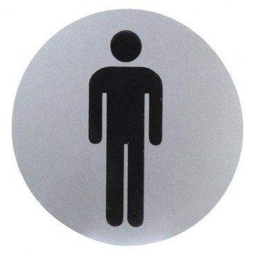 Placa de alumínio para banheiro masculino Ø12 cm.