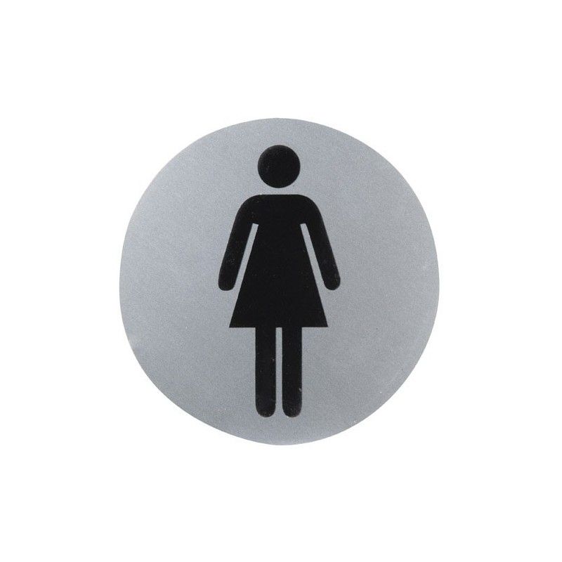 Cartel Aluminio Baño Mujer Ø12 cm.