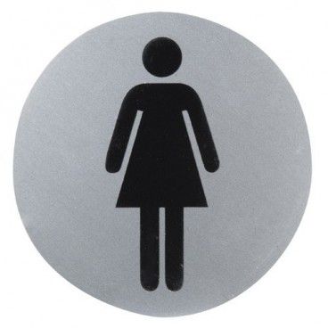 Cartel Aluminio Baño Mujer Ø12 cm.