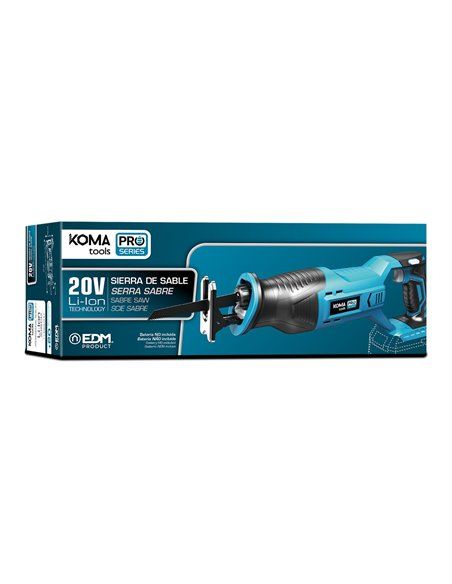 SIERRA DE SABLE 20V (SIN BATERIA Y CARGADOR) 8,5x44x15.5cm KOMA TOOLS PRO SERIES BATTERY