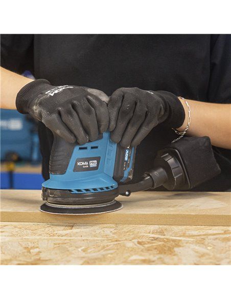 LIJADORA EXCENTRICA 20V BRUSHLESS (SIN BATERIA Y CARGADOR) 13x30x15cm KOMA TOOLS PRO SERIES BATTERY