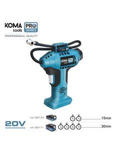 COMPRESOR DE AIRE 20V (SIN BATERIA Y CARGADOR) 7,5x22x25,5cm KOMA TOOLS PRO SERIES BATTERY 2