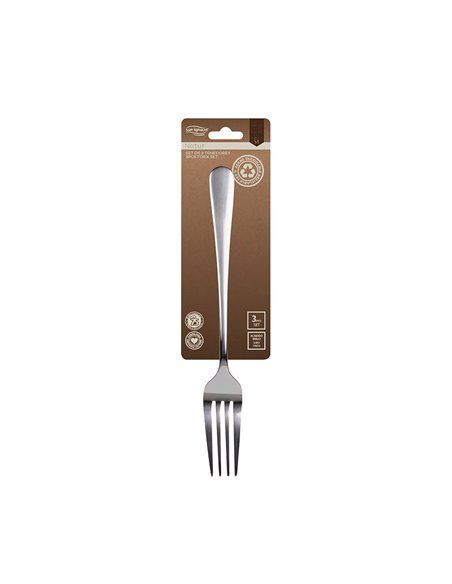 SET 3uds. TENEDOR ACERO INOX RECICLADO BRILLO NATUR SG7766 SAN IGNACIO