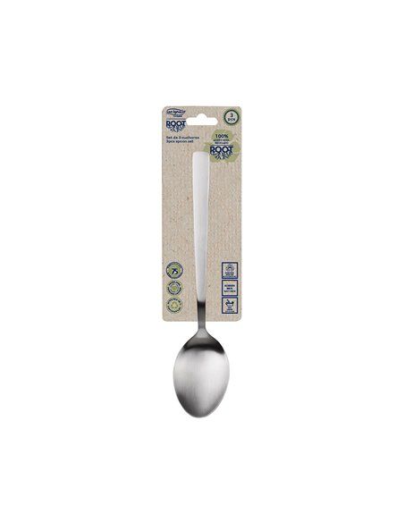 SET 3uds. CUCHARA ACERO INOX RECICLADO MATE ROOT SG7772 SAN IGNACIO