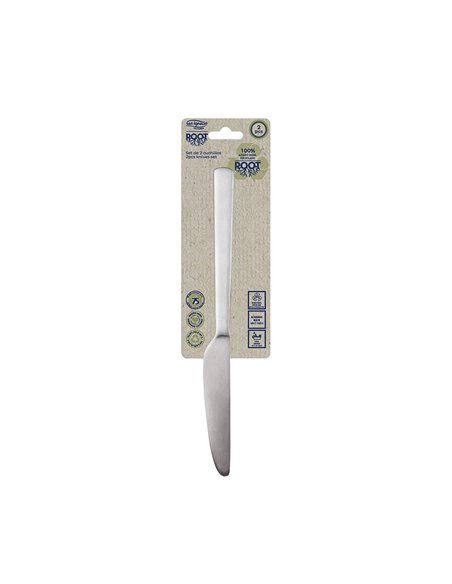 SET 2uds. CUCHILLO ACERO INOX RECICLADO MATE ROOT SG7774 SAN IGNACIO