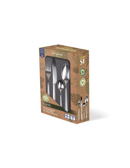 Conjunto de 24 talheres de aço inoxidável reciclado com brilho terrestre SG7775 San Ignacio