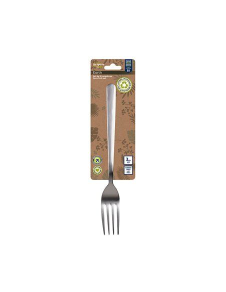 SET 3uds. TENEDOR ACERO INOX RECICLADO BRILLO EARTH SG7776 SAN IGNACIO