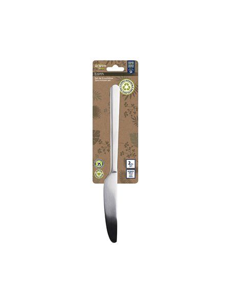SET 2uds. CUCHILLO ACERO INOX RECICLADO BRILLO EARTH SG7779 SAN IGNACIO