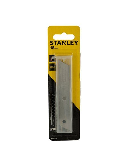 HOJAS PARA CÚTER 18mm - 10 HOJAS 0-11-301 STANLEY