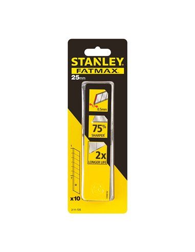 HOJAS PARA CÚTER 25mm - 10 HOJAS 2-11-725 STANLEY