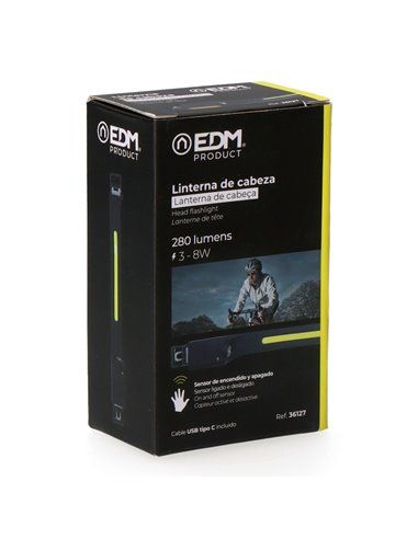 Farol com sensor led cob 8w 280lm/100lm + spot led 3w 90lm/40lm EDM