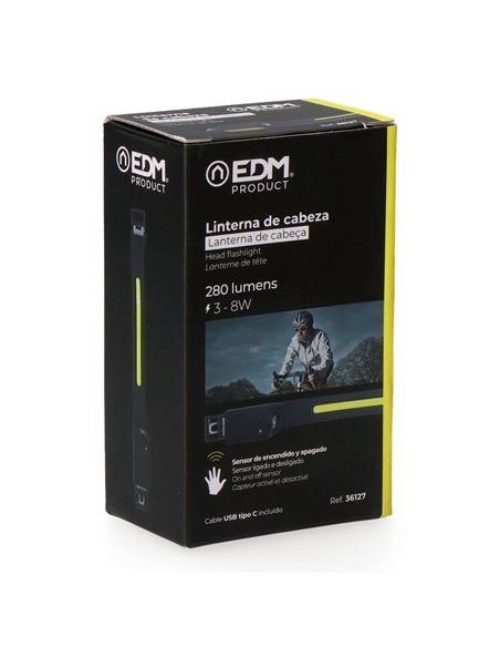 Farol com sensor led cob 8w 280lm/100lm + spot led 3w 90lm/40lm EDM