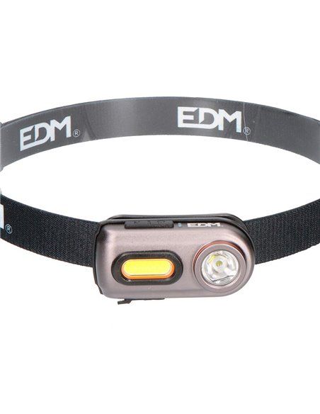 Linterna de cabeza frontal 2 leds 3w+5w 400lm recargable. edm