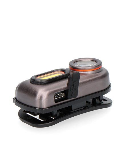 LINTERNA DE CABEZA FRONTAL 2 LEDS 3W+5W 400lm RECARGABLE. EDM