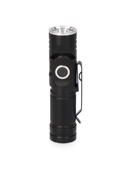 Mini lanterna 1 led cabeça endereçável recarregável 8w 450lm EDM
