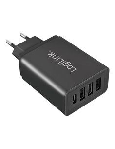 CARGADOR RÁPIDO 27W X4 USB (SOLO ENCHUFE PARED) LOGILINK 2