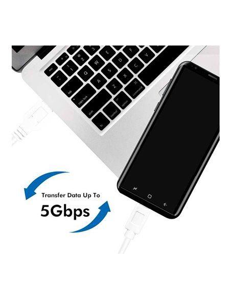 Carregamento USB-C + cabo de dados 1m Logilink Android smartphone
