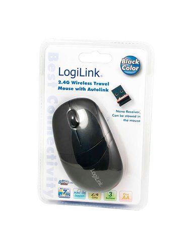 RATÓN WIRELESS 2.4 GHZ, 3 BOTONES, NEGRO  LOGILINK