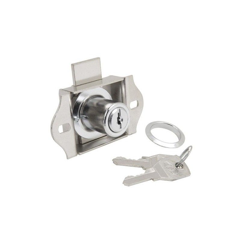 Fechadura de gaveta para móveis 301/55 mm. cromada