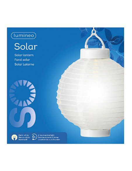 LAMPARA SOLAR BLANCA Ø20x23cm